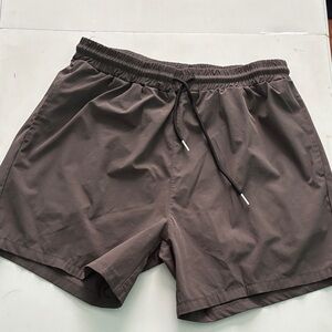 Men's Coofandy Elastic Waist Drawstring Shorts in Dark Gray Size M Pockets